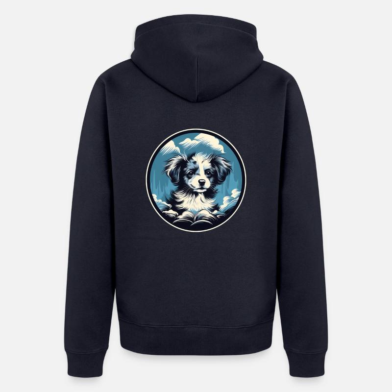 Chiot mignon - Veste à capuche bio Premium Unisexe - bleu marine
