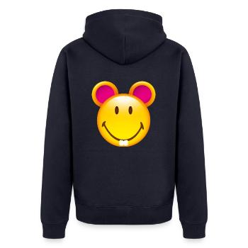 Smiley Mouse - Veste à capuche bio Premium Unisexe - bleu marine - Dos - Nico (187cm)