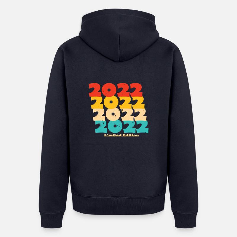 2022 : Edition Limitée - 2e anniversaire - Veste à capuche bio Premium Unisexe - bleu marine