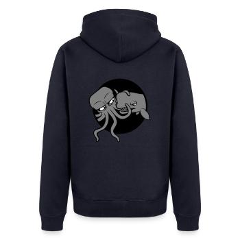 Octopus Whale 2 Combattre Monstre des profondeurs Monstre marin - Veste à capuche bio Premium Unisexe - bleu marine - Dos - Nico (187cm)
