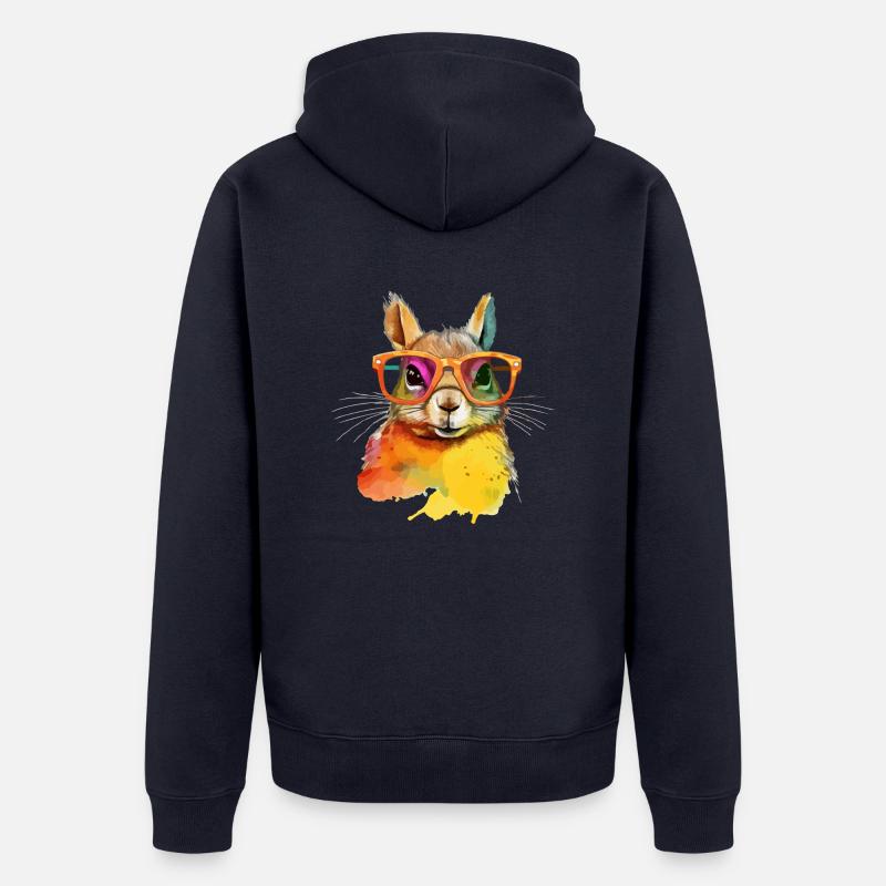 Kikki das Eichhörnchen - Unisex Premium Bio Zip Hoodie - Navy