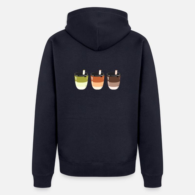 Bubble Tea- Getränk- Logo-Design - Unisex Premium Bio Zip Hoodie - Navy