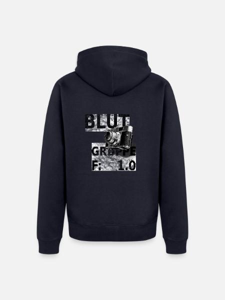 blutgruppe blende 1.0 - Unisex Premium Bio Zip Hoodie - Navy