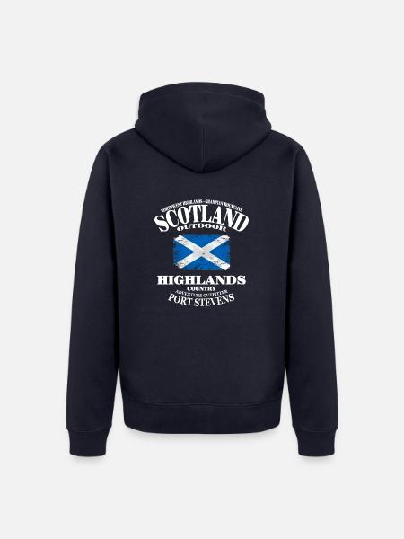 Highlands - Scotland Vintage Flag - Unisex Premium Bio Zip Hoodie - Navy