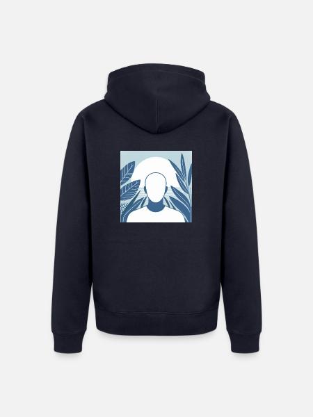 Minimalistische Illustration - Unisex Premium Bio Zip Hoodie - Navy