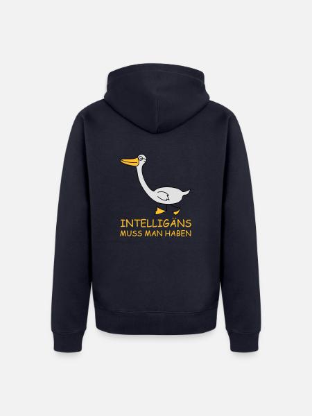 Intelligente Gans (b) - Unisex Premium Bio Zip Hoodie - Navy