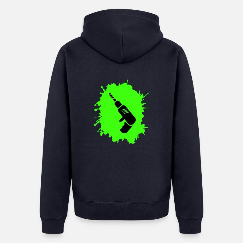 Artisan des perceuses Blobs - Veste à capuche bio Premium Unisexe - bleu marine