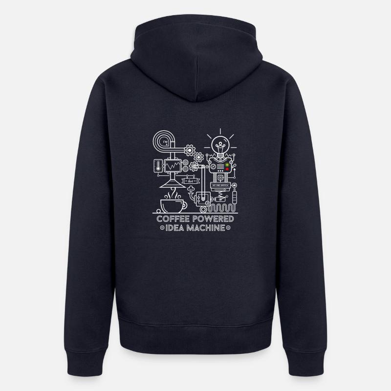 Coffee powered Idea Machine - Veste à capuche bio Premium Unisexe - bleu marine