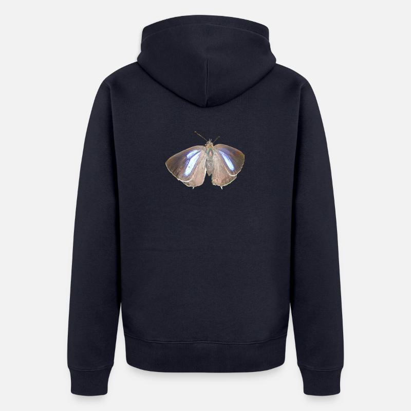 Mèche de cheveux violette - Veste à capuche bio Premium Unisexe - bleu marine