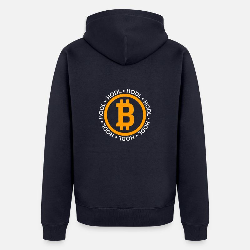 Bitcoin, Hodl, Décentralisation - Veste à capuche bio Premium Unisexe - bleu marine