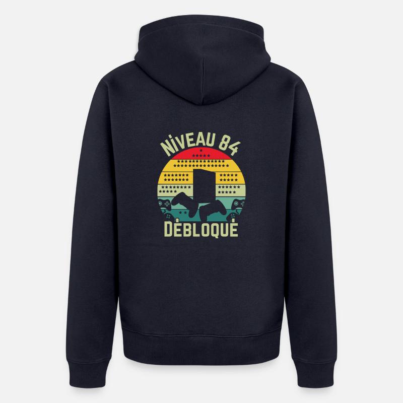 Niveau 84 Débloqué - Veste à capuche bio Premium Unisexe - bleu marine
