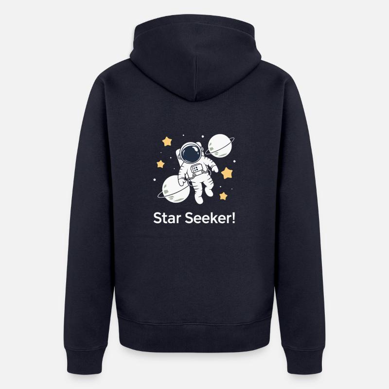CHERCHEUR D’ÉTOILES - Veste à capuche bio Premium Unisexe - bleu marine