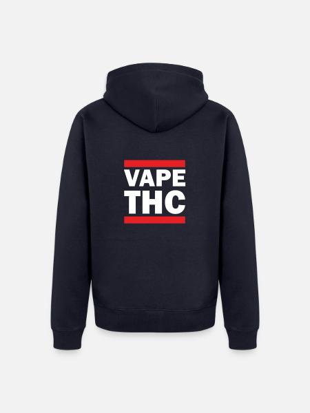 Vape THC White - Unisex Premium Organic Zip Hoodie - navy