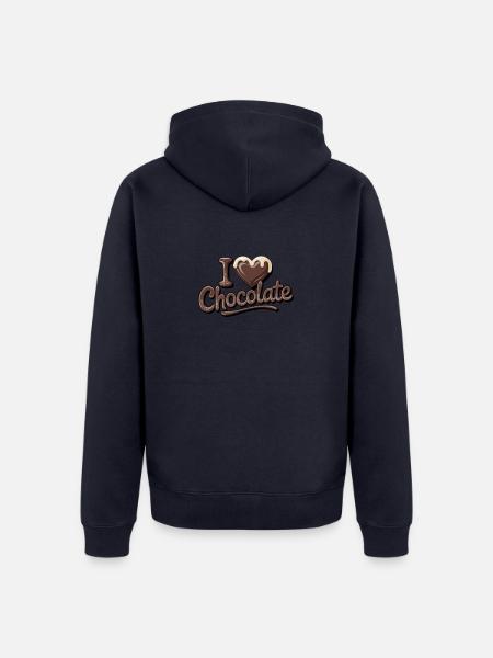 Chocolate Passion I Love Chocolate - Unisex Premium Organic Zip Hoodie - navy
