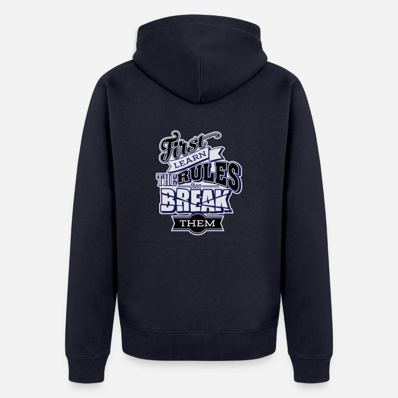 break the rules - Veste à capuche bio Premium Unisexe - bleu marine