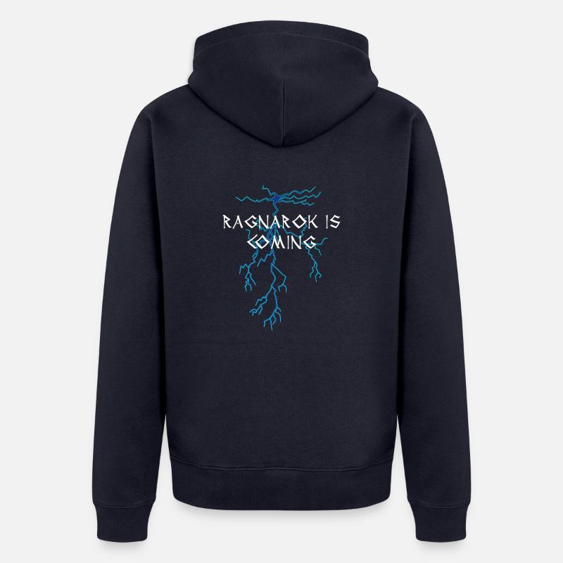 Vikings: Ragnarok Is Coming - Veste à capuche bio Premium Unisexe - bleu marine