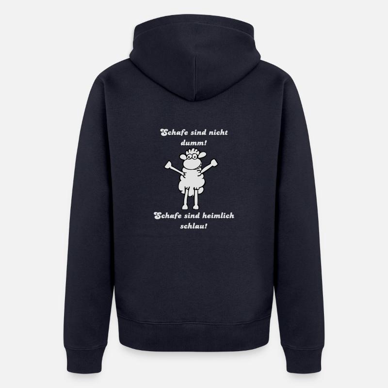 Les moutons ne sont pas stupides - Veste à capuche bio Premium Unisexe - bleu marine