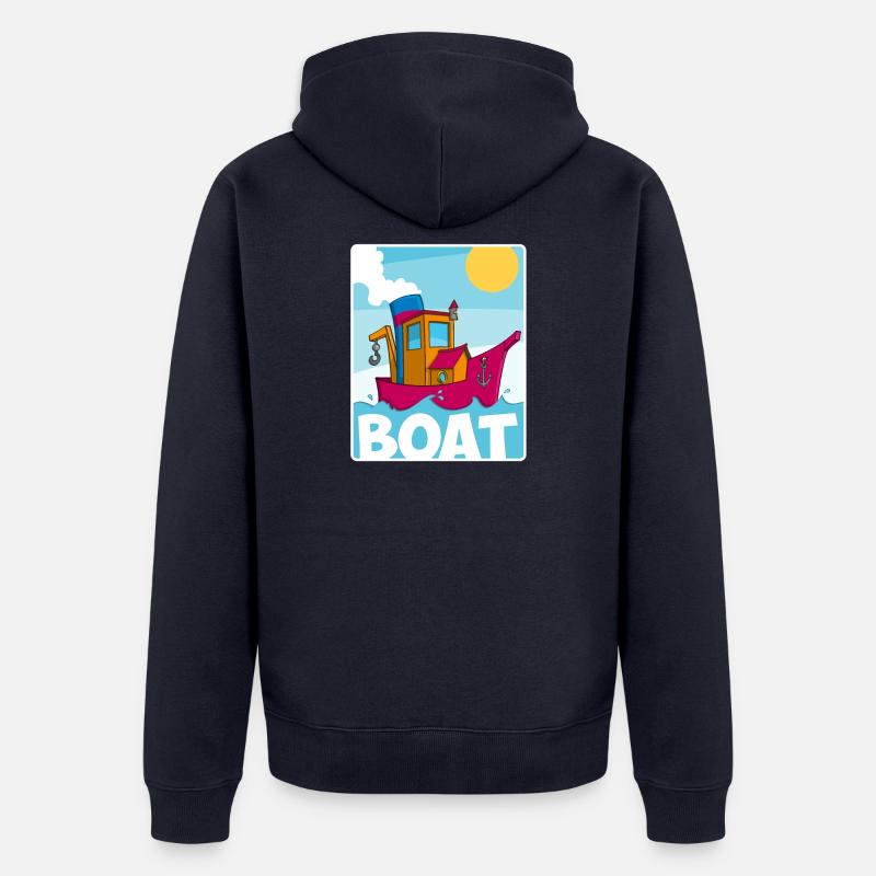Buntes Bild eines lustigen Schleppers - Unisex Premium Bio Zip Hoodie - Navy