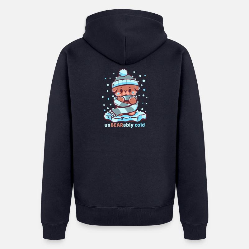 Froid insupportable - Veste à capuche bio Premium Unisexe - bleu marine