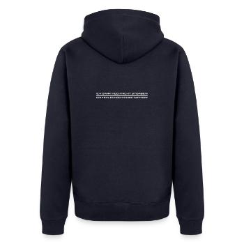 I'm still missing tattoos white - Unisex Premium Organic Zip Hoodie - navy - Back - Nico (187cm)