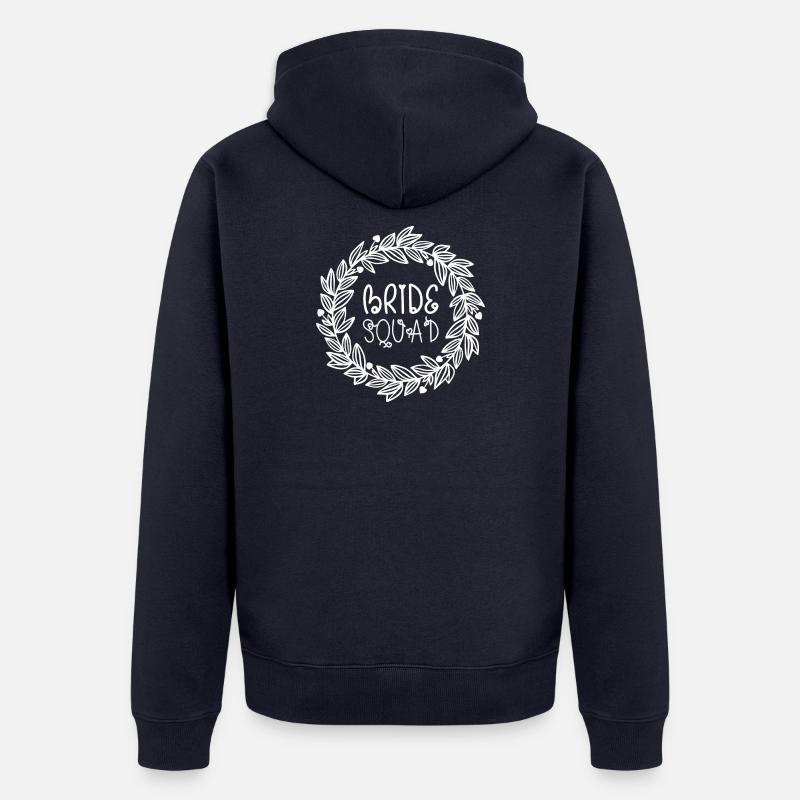 Bride Squad Couronne Feuilles - Veste à capuche bio Premium Unisexe - bleu marine