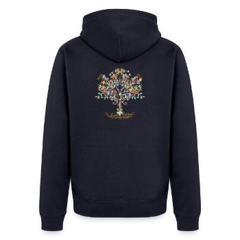 imaginative tree in metallic colors - Unisex Premium Organic Zip Hoodie - navy - Back - Nico (187cm)