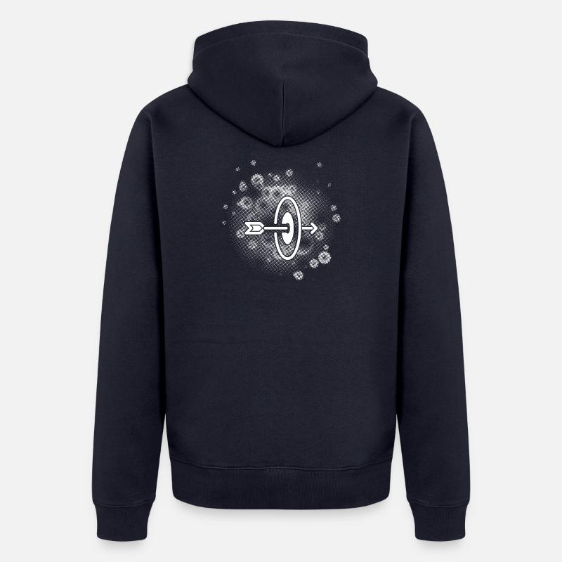 Flèche avec arrière-plan de points - Veste à capuche bio Premium Unisexe - bleu marine