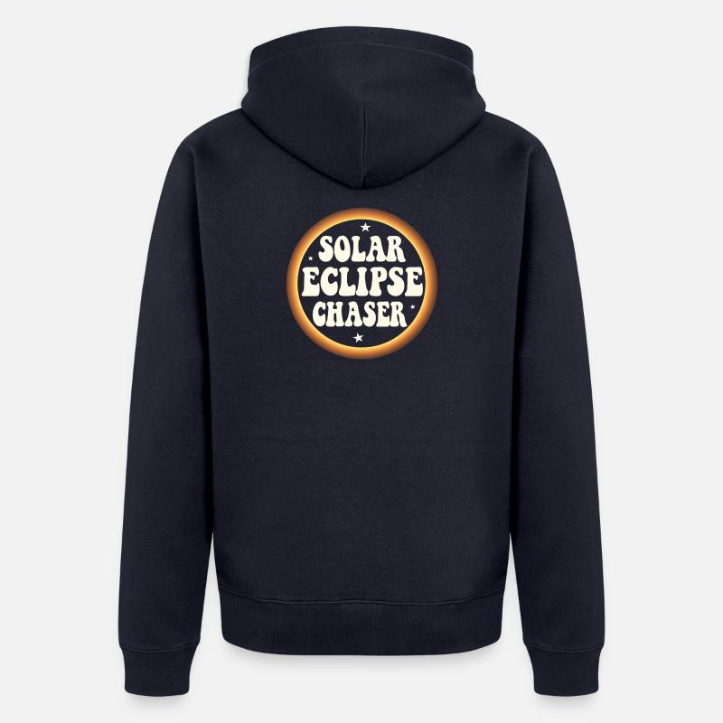 Solar eclipse chaser - Unisex Premium Bio Zip Hoodie - Navy