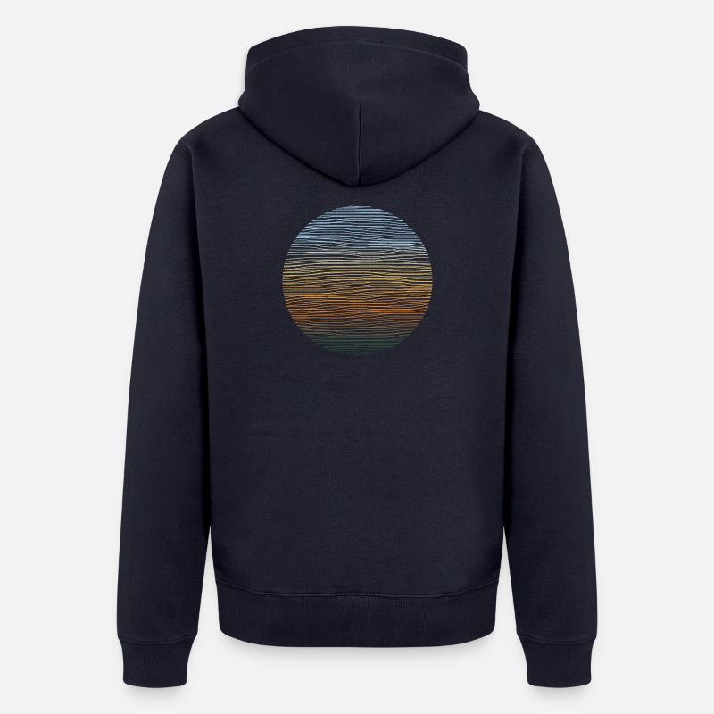 Aventure Abenteuer Illustration - Veste à capuche bio Premium Unisexe - bleu marine