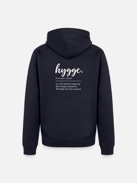 hygge - Definition - Dänemark - Denmark - Unisex Premium Bio Zip Hoodie - Navy