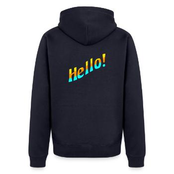 Bonjour! - Veste à capuche bio Premium Unisexe - bleu marine - Dos - Nico (187cm)