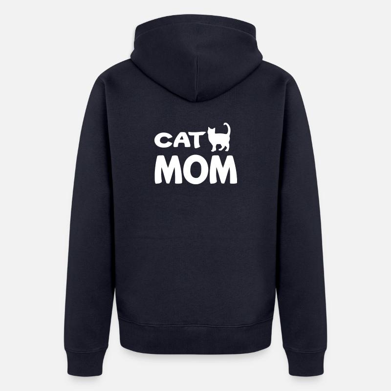 Cat Mom - Veste à capuche bio Premium Unisexe - bleu marine