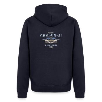 Japon Chuson-ji, temple bouddhiste, Hiraizumi - Veste à capuche bio Premium Unisexe - bleu marine - Dos - Nico (187cm)