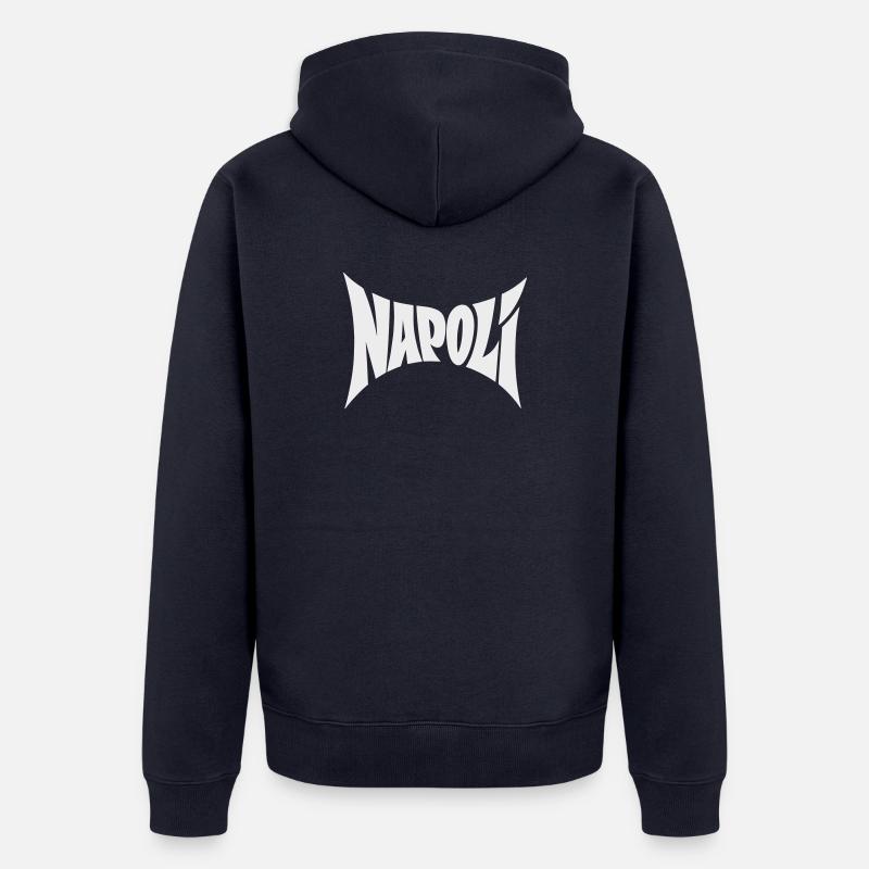 Napoli Typography Design - Unisex Premium Organic Zip Hoodie - navy