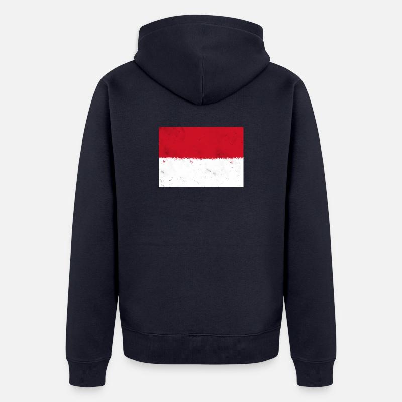 Drapeau de Monaco - Veste à capuche bio Premium Unisexe - bleu marine
