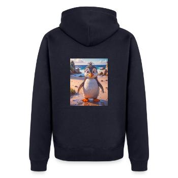 des oiseaux super mignons autour du monde – Pinguin - Veste à capuche bio Premium Unisexe - bleu marine - Dos - Nico (187cm)