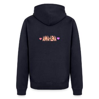 Anna-Lena - Unisex Premium Organic Zip Hoodie - navy - Back - Nico (187cm)