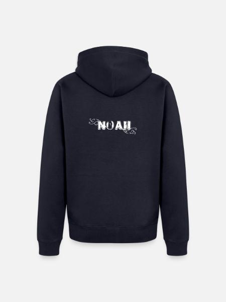 NOAH Schriftzug verziert Vectorgraphic - Unisex Premium Bio Zip Hoodie - Navy