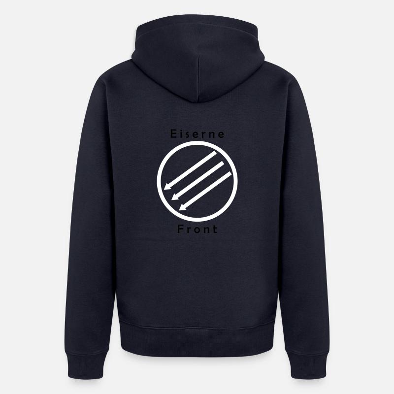 Eiserne Front - Drei Pfeile - Unisex Premium Bio Zip Hoodie - Navy