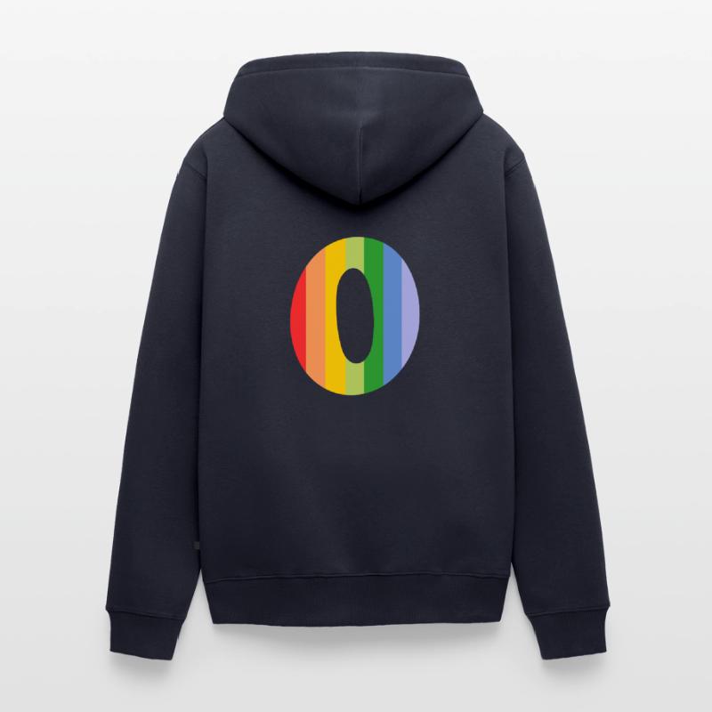 Buchstabe oder Regenbogen Unisex Premium Bio Zip Hoodie