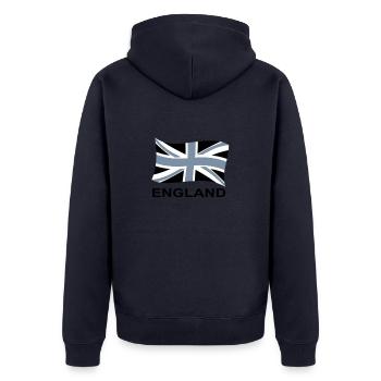 drapeau anglais 2 - Veste à capuche bio Premium Unisexe - bleu marine - Dos - Nico (187cm)