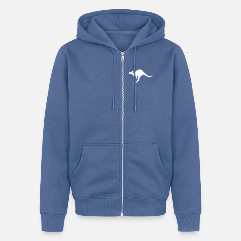 Kangaroo wallaby l'outback australien kangourou - Veste à capuche bio Premium Unisexe - bleu pigeon