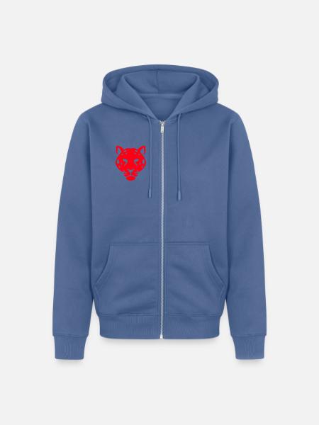 Panther Head Digitale Kunst - Unisex Premium Bio Zip Hoodie - Taubenblau