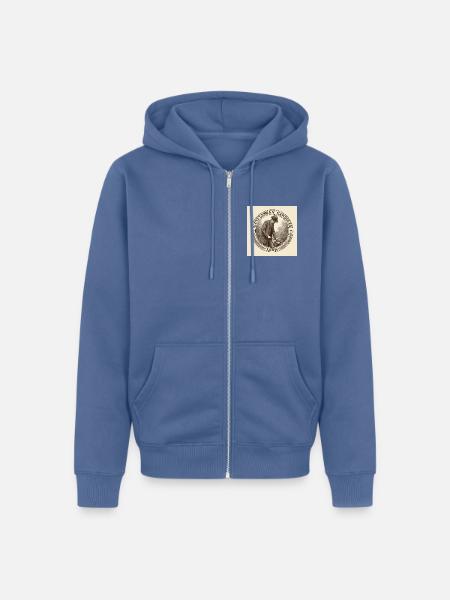 Gentleman Gardener - Unisex Premium Organic Zip Hoodie - stone blue