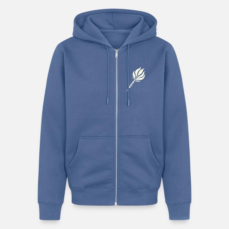 Conception de flamme de fléchette - Veste à capuche bio Premium Unisexe - bleu pigeon