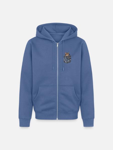 Brusttaschen Maus - Unisex Premium Bio Zip Hoodie - Taubenblau