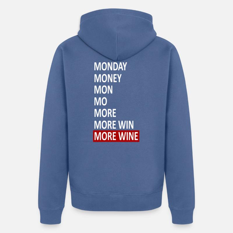 vin présent PLUS VIN - Veste à capuche bio Premium Unisexe - bleu pigeon