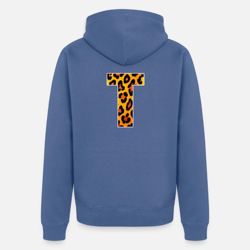 Leopard_Buchstabenmuster_ _T - Veste à capuche bio Premium Unisexe - bleu pigeon