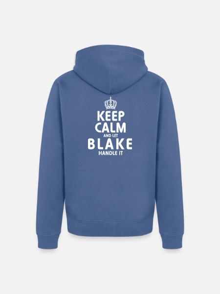 BLAKE: Regel das. - Unisex Premium Bio Zip Hoodie - Taubenblau