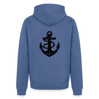 Bateau d’ancre Navire Nautique - Veste à capuche bio Premium Unisexe - bleu pigeon - Dos - Nico (187cm)